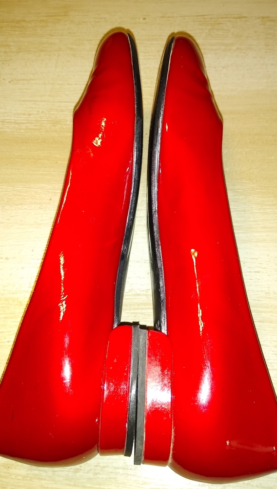 Stuart Weitzman Ruby Red Patton Leather Ballet Fl… - image 5